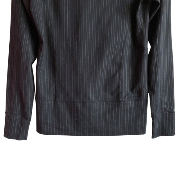 Lululemon Women's Origami Track Jacket Size 4 Grey Black Pinstripe - Picture 8 of 15